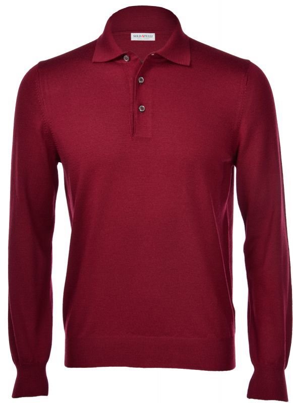 Polo manica lunga in lana merinos