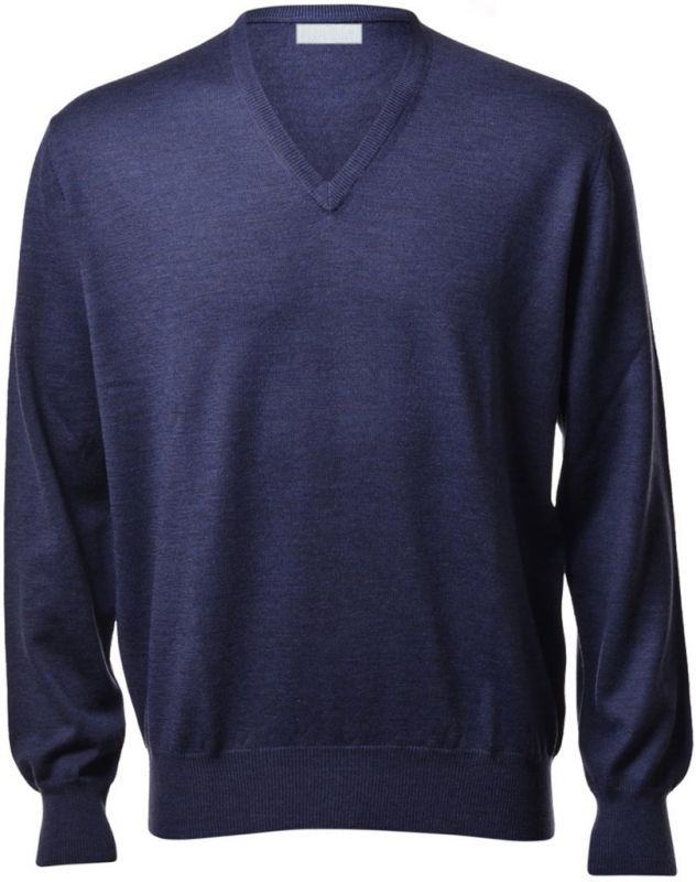 PULLOVER MANICA LUNGA SCOLLO A V 100% <br>LANA MERINOS