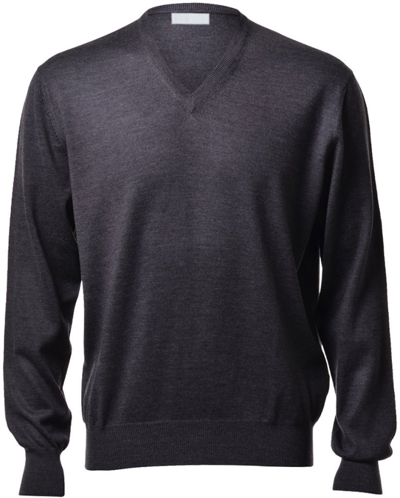 PULLOVER MANICA LUNGA SCOLLO A V 100% <br>LANA MERINOS