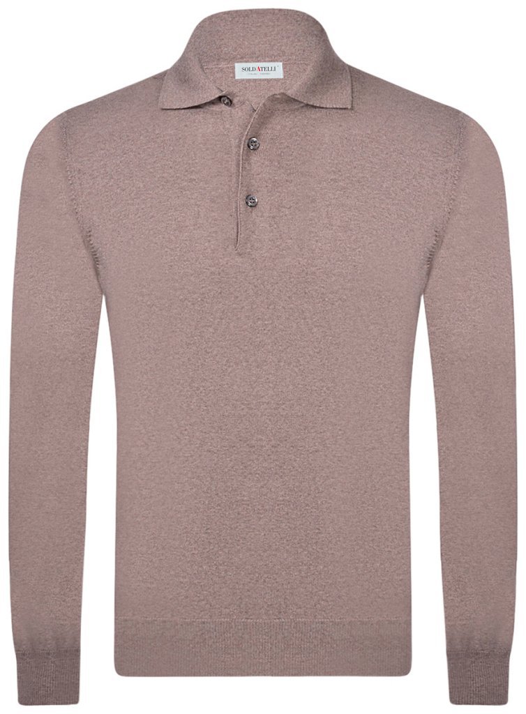 Polo manica lunga in lana merinos