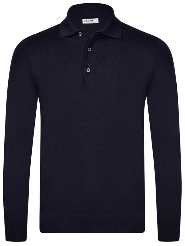Polo manica lunga in lana merinos