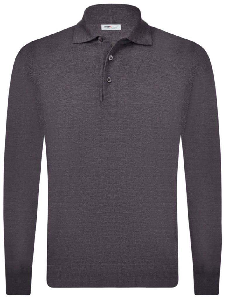 Polo manica lunga in lana merinos