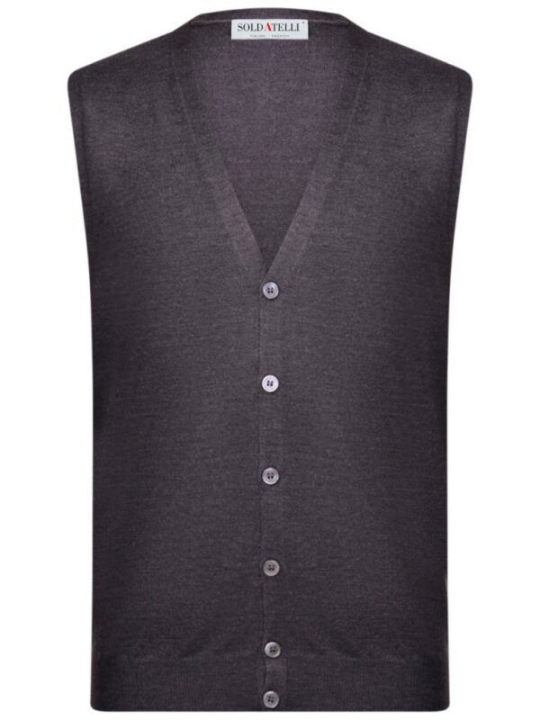 Gilet con bottoni in pura lana merinos
