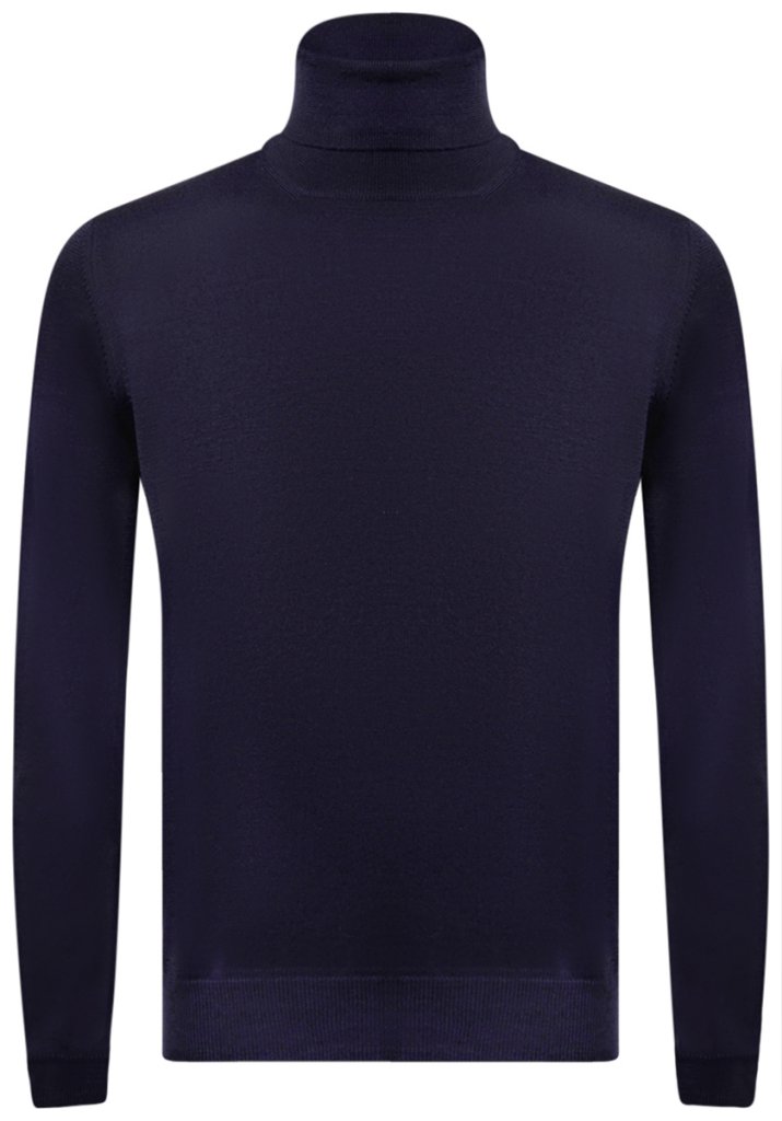 Maglione collo alto in pura lana merinos