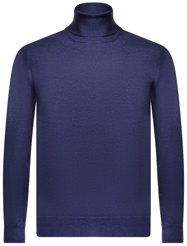 Maglione collo alto in pura lana merinos