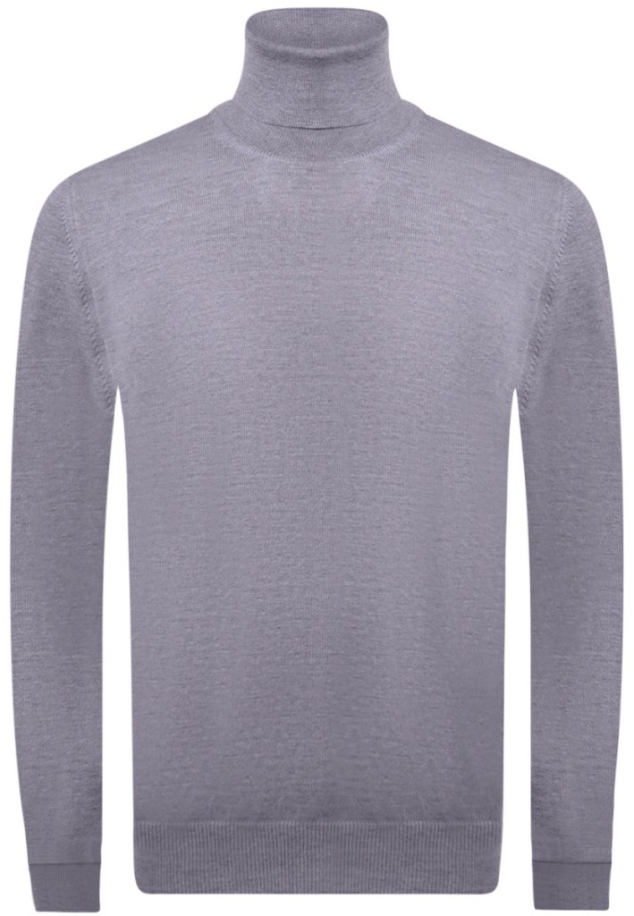 Maglione collo alto in pura lana merinos