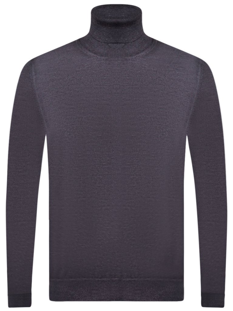Maglione collo alto in pura lana merinos