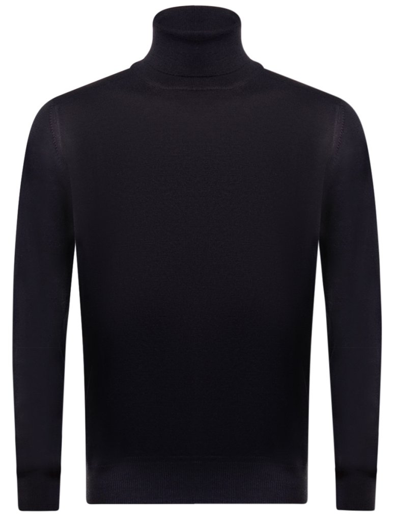 Maglione collo alto in pura lana merinos