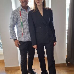 Tailleur Donna Su misura by Rinaldo Soldatelli. Doppio petto blu nella linea oversize