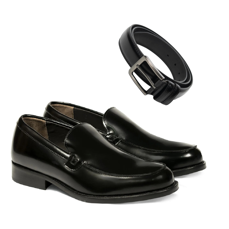 Mocassino Liscio e Cinta Abbinata 100% Vera Pelle Made in Italy