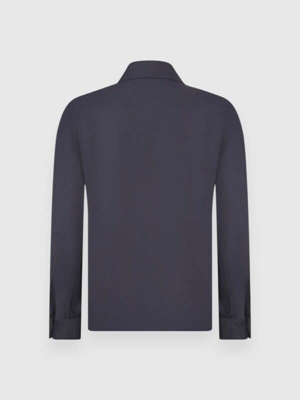 Overshirt in lana tecnica blu navy - retro